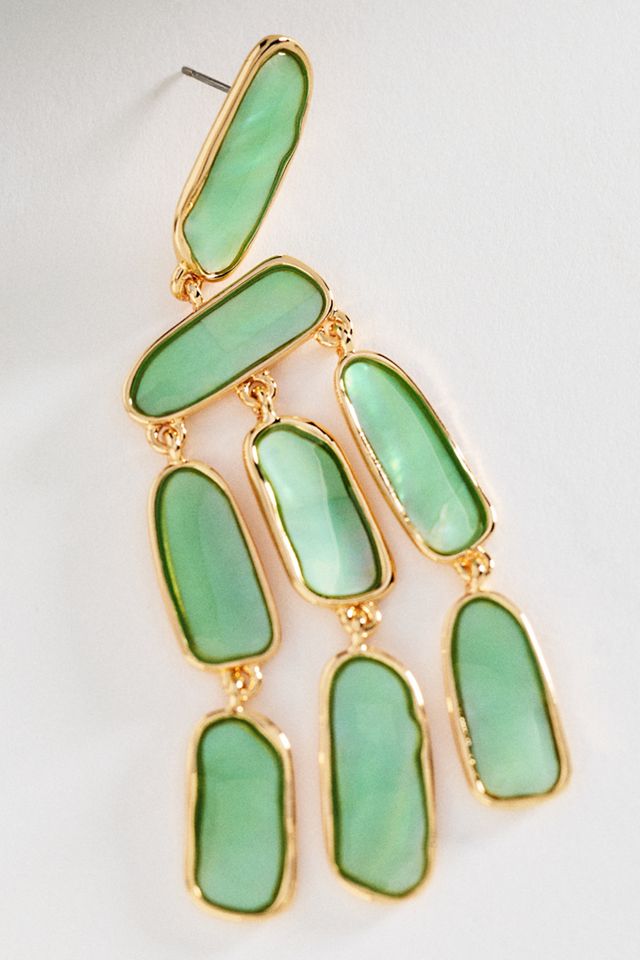 By Anthropologie Colorful Stone Drop Earrings #1