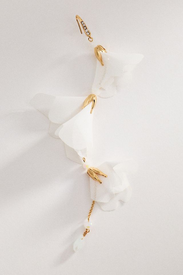 By Anthropologie Cascading Floral Drop Earrings #1