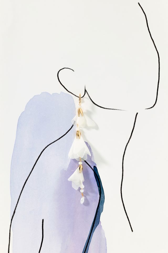 By Anthropologie Cascading Floral Drop Earrings #2