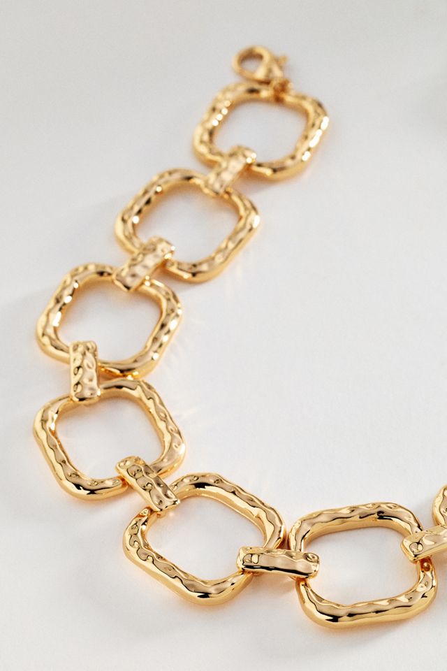 Textured Metal Link Necklace #1