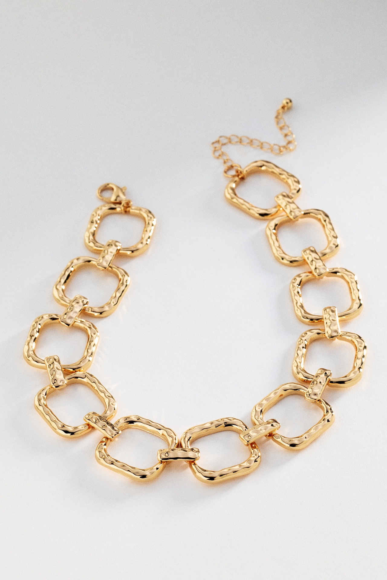 Textured Metal Link Necklace