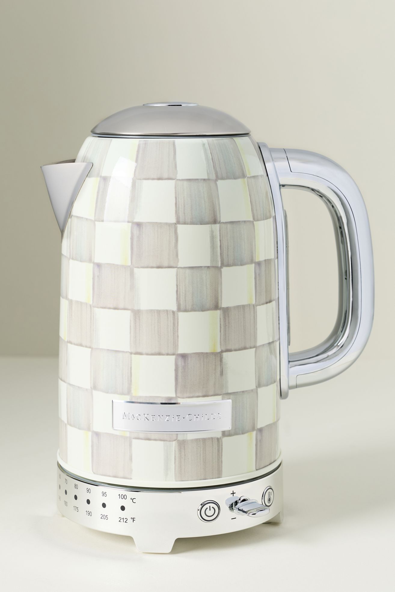MacKenzie-Childs Check Electric Kettle - Sterling Check, Standard, One Size
