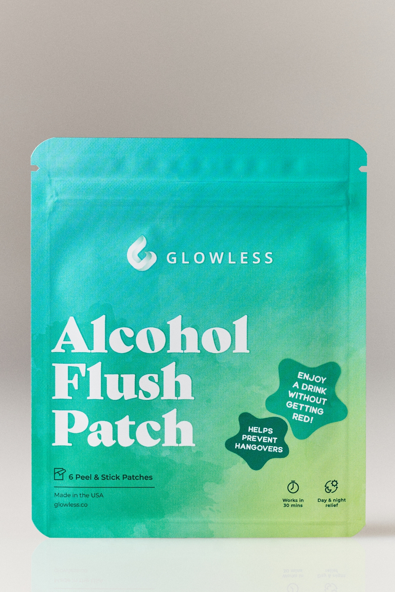 Glowless Alcohol Flush Patch, Set of 6