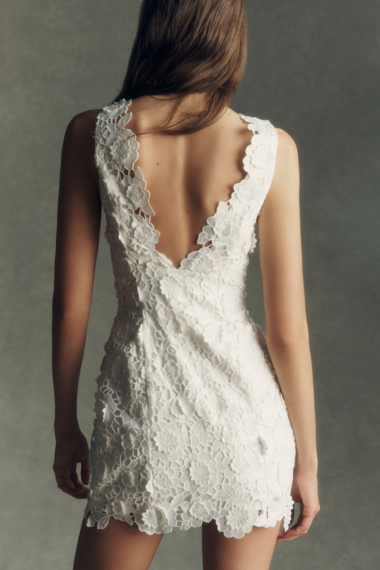 BHLDN Cutwork Halter-Neck Mini Dress