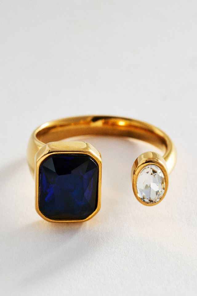 Deux Crystal Open Ring #1