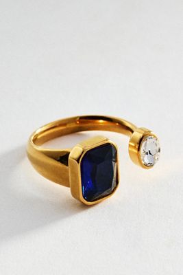 Deux Crystal Open Ring