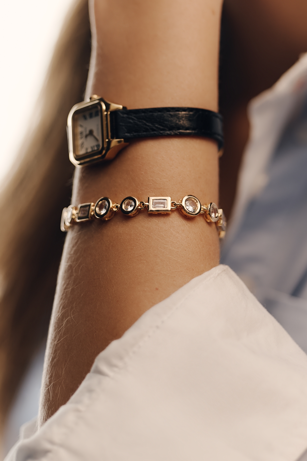 Chunky Geometric Tennis Bracelet