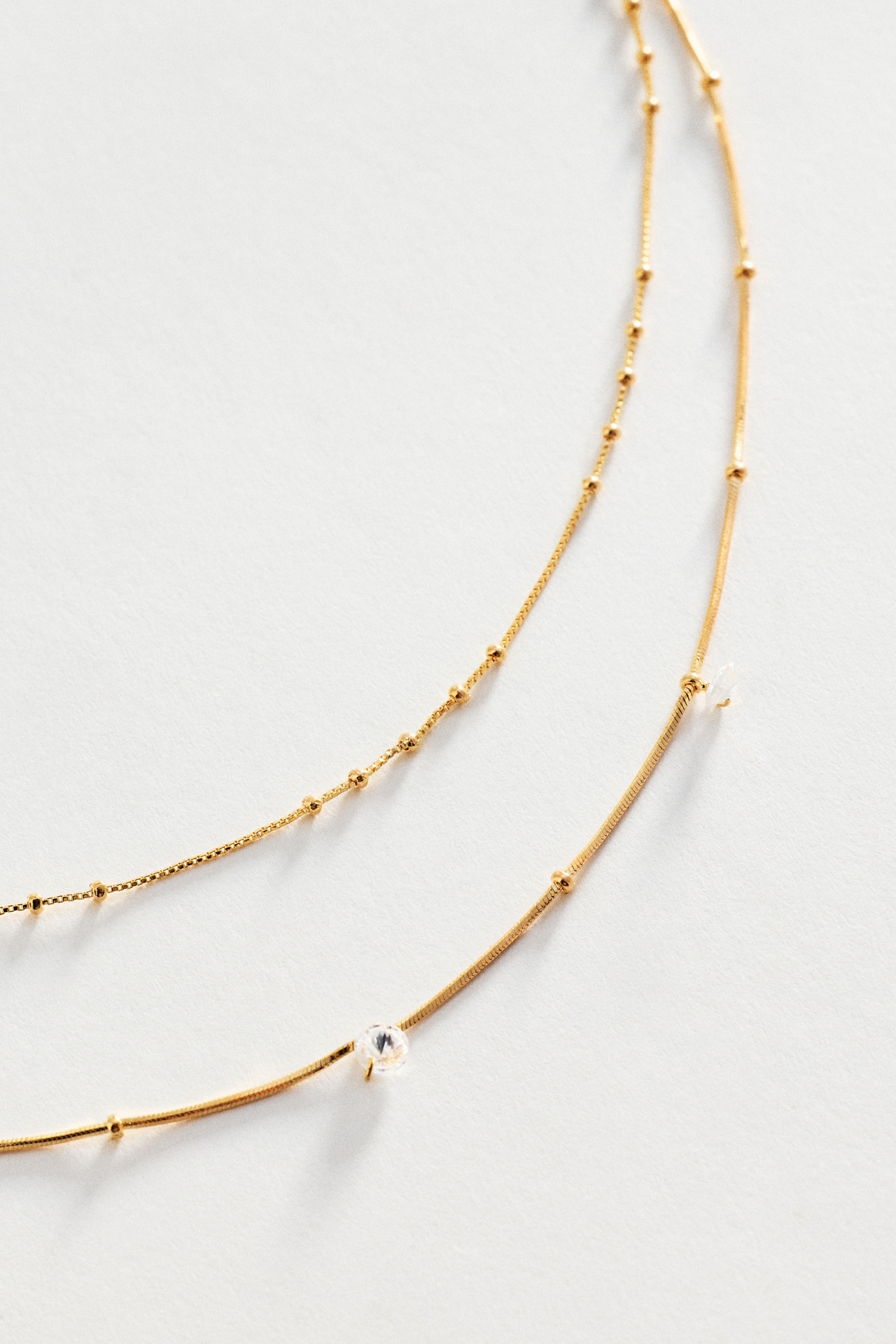 Delicate Layered Crystal Necklace