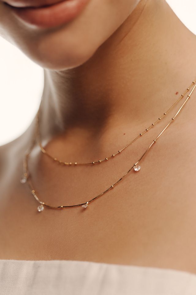 Delicate Layered Crystal Necklace #3