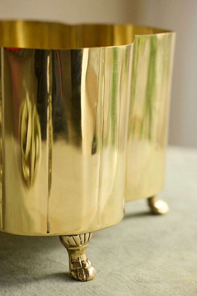 Polished Brass Quatrefoil Planter