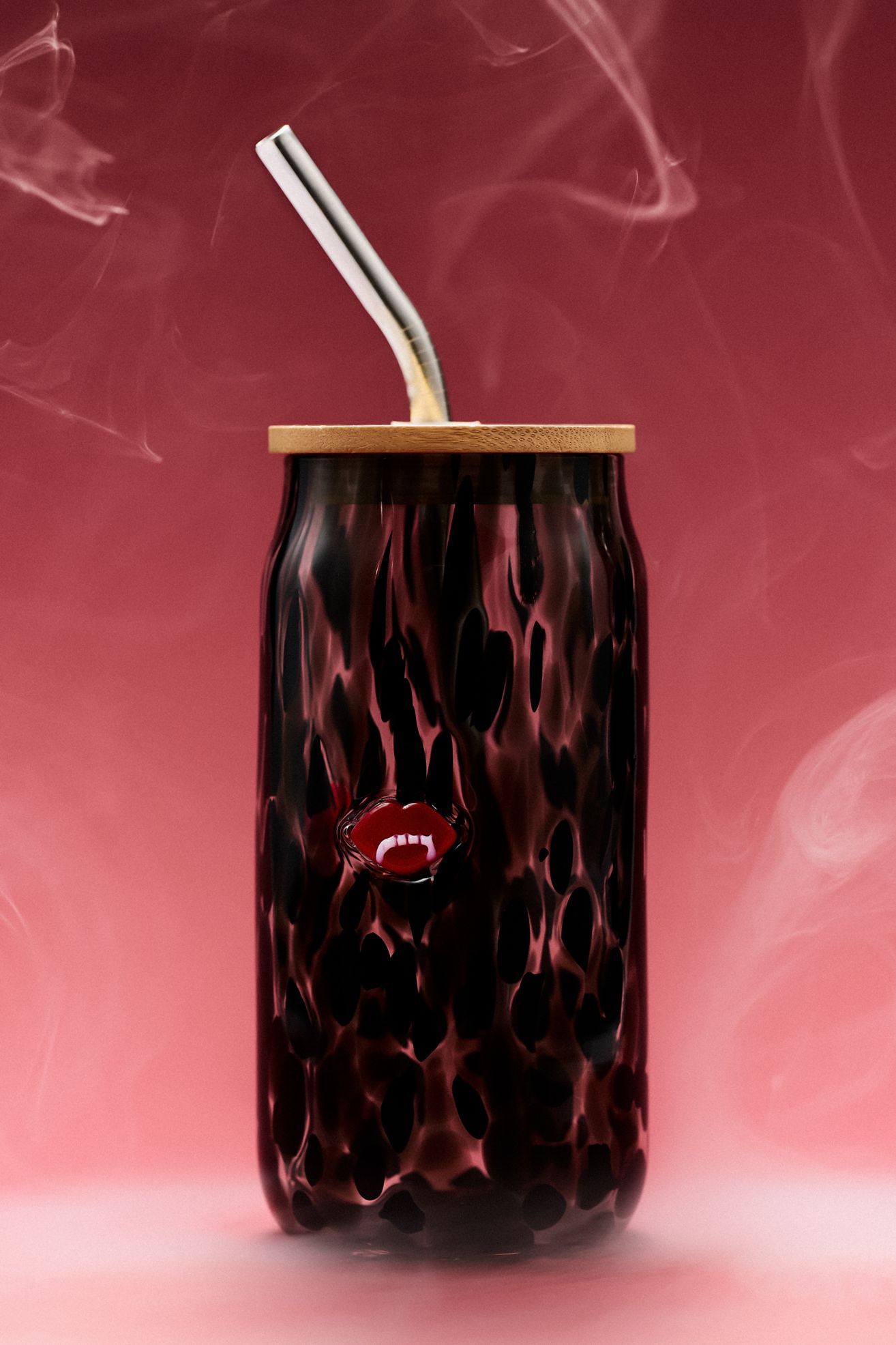 Mystic Icon Juice Glass Tumbler with Lid - Fangs, One Size
