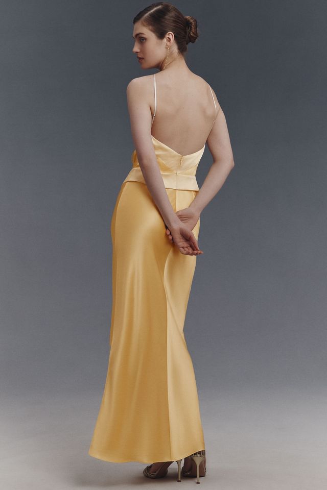 slim fit dress slacks Champagne Surreal Satin Maxi Dress main image 1