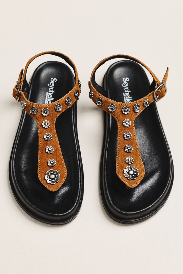 Seychelles Sunday Funday Studded T-Strap Sandals | Anthropologie