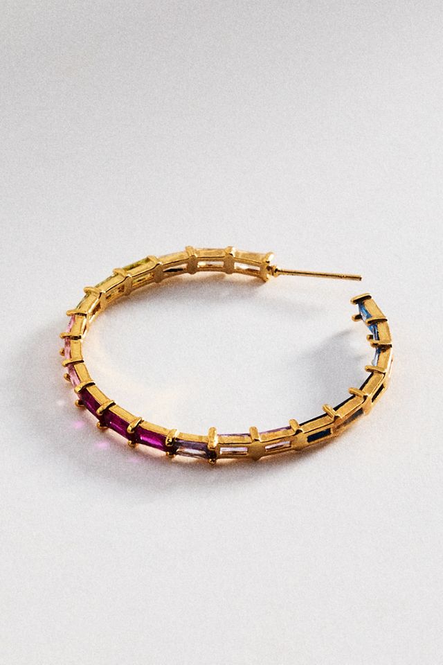 Crystal Haze Baguette Chakra Hoops #1