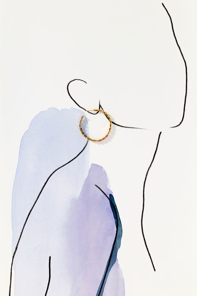 Crystal Haze Baguette Chakra Hoops #2