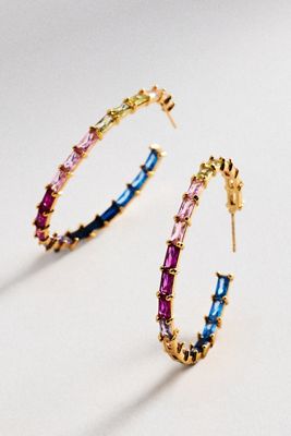 Crystal Haze Baguette Chakra Hoops