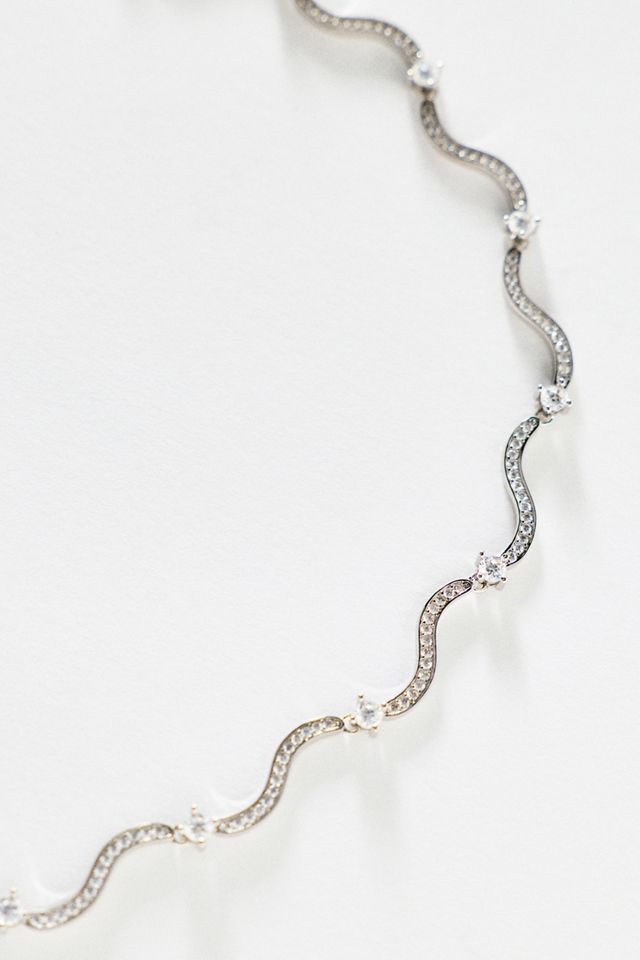 Crystal Haze Swirl Tennis Necklace #1