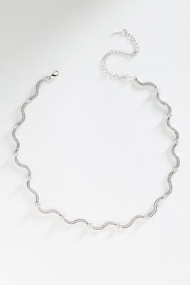 Crystal Haze Swirl Tennis Necklace