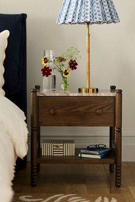 Amelia Marble-Top Nightstand