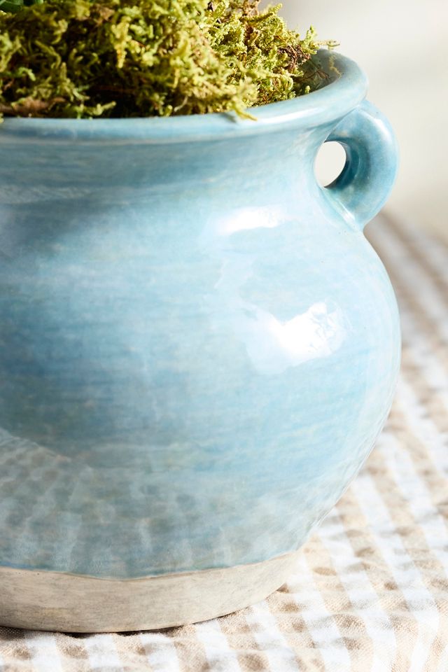 Blue Terracotta Double Handle Jar #1