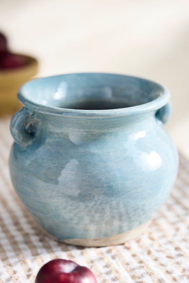 Blue Terracotta Double Handle Jar #2