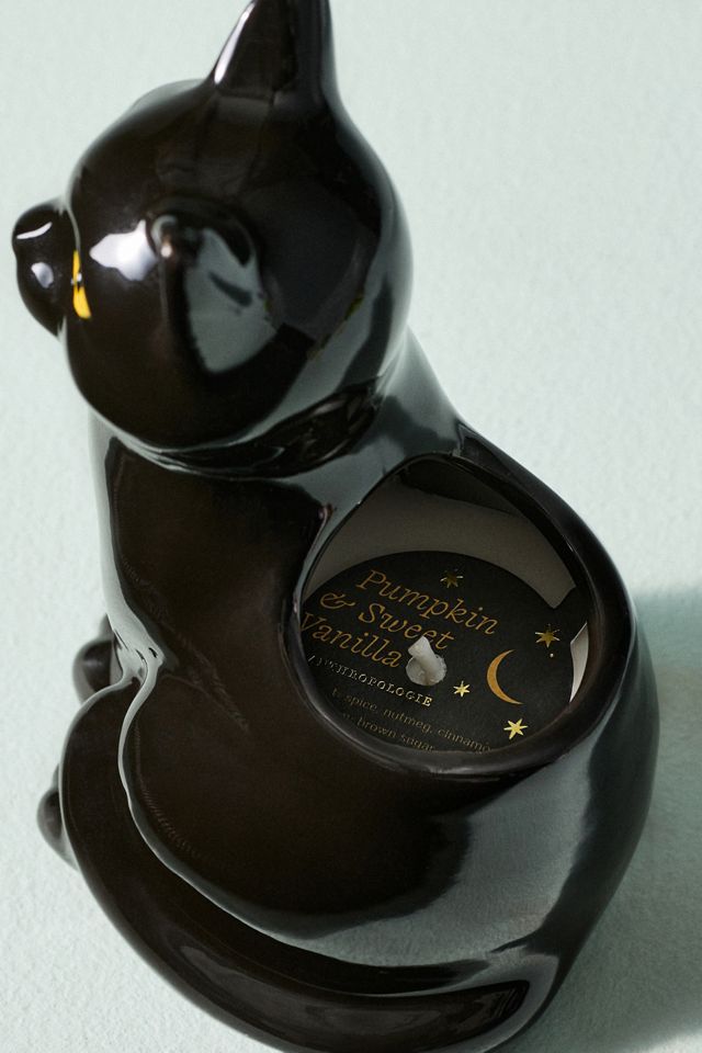 Black Cat Gourmand Pumpkin Sweet Vanilla Ceramic Candle #2