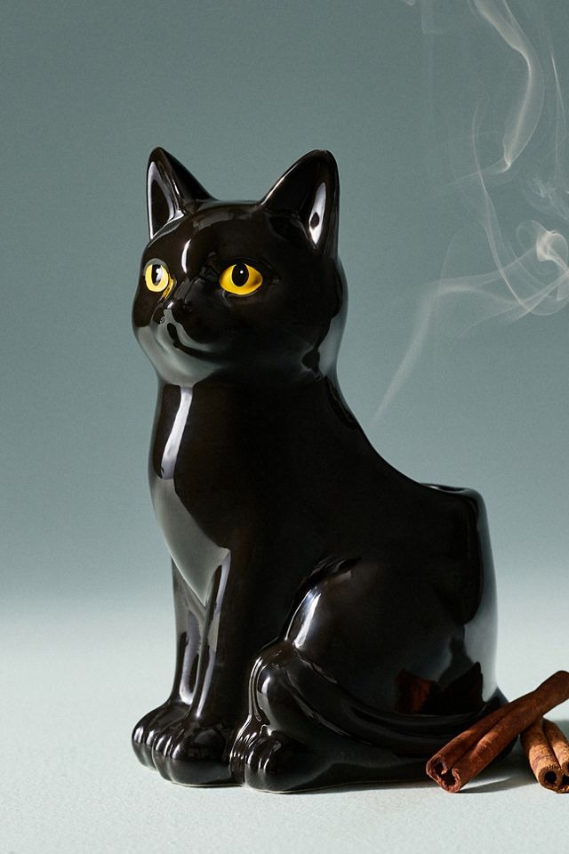 Black Cat Gourmand Pumpkin Sweet Vanilla Ceramic Candle | AnthroHome
