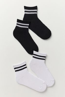 Double Stripe Sporty Socks, Set of 2