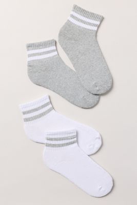 Double Stripe Sporty Socks, Set of 2