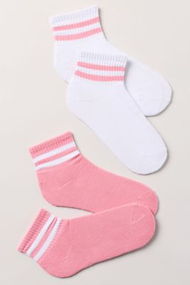 Double Stripe Sporty Socks, Set of 2