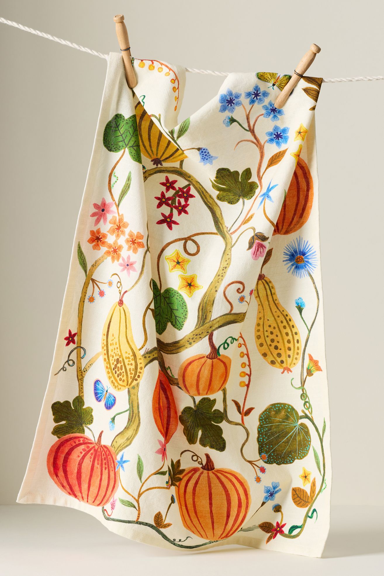 Pumpkins On The Vine Dish Towel - Multi, One Size