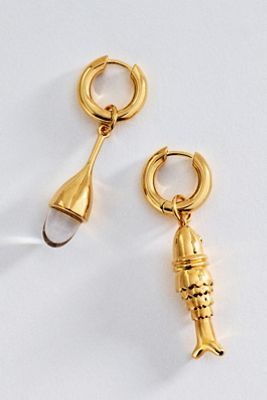Eliou Costa Charm Huggie Hoop Earrings