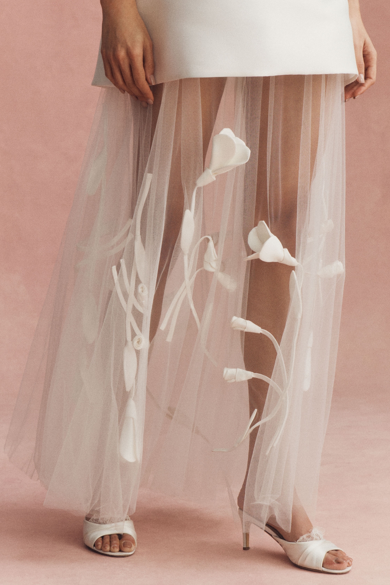 Watters Miranda A-Line Tulle Maxi Dress