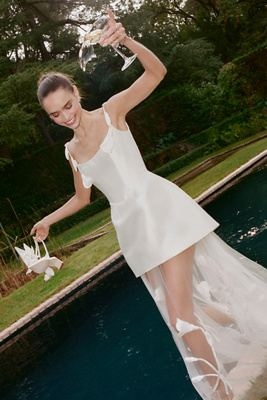 Watters Miranda A-line Tulle Maxi Dress In White