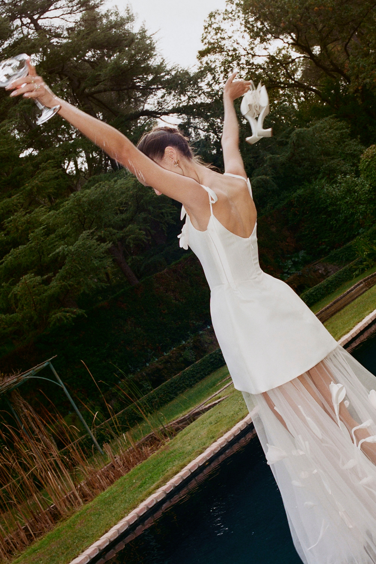 Watters Miranda A-Line Tulle Maxi Dress