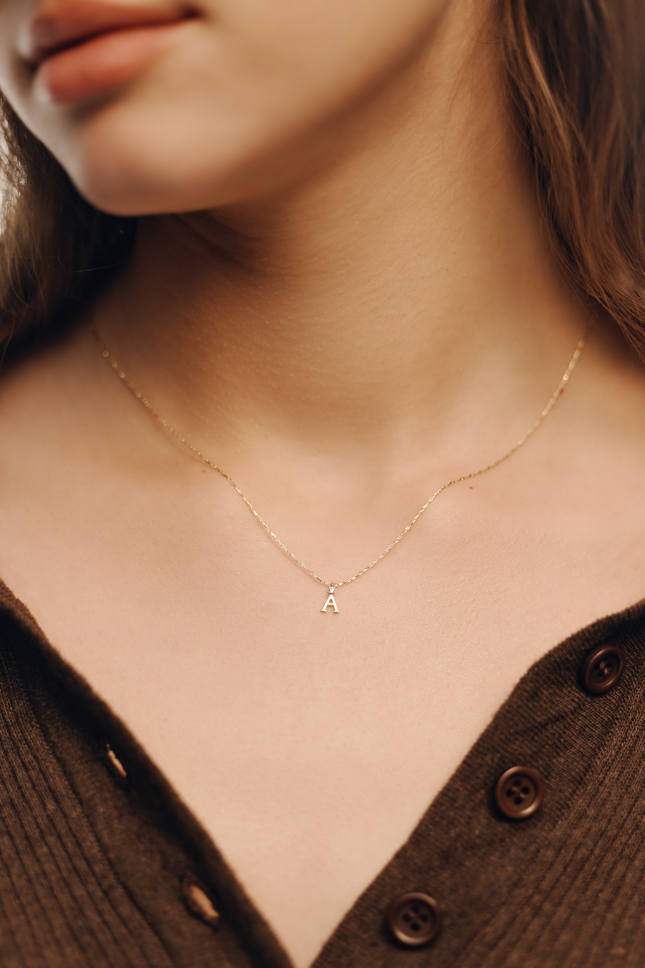 Crystal Monogram Pendant Necklace