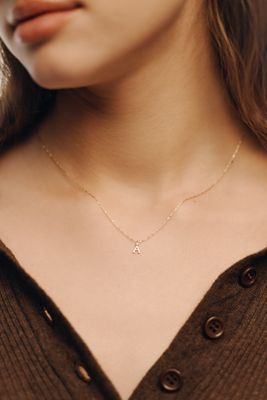 Crystal Initial Pendant Necklace