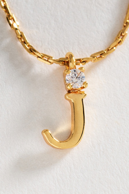 Crystal Initial Pendant Necklace
