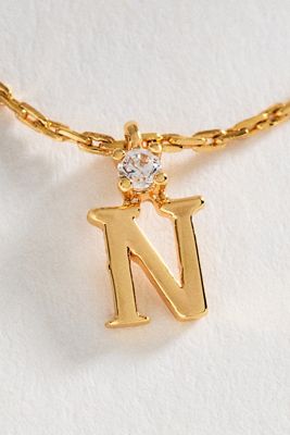 Crystal Initial Pendant Necklace