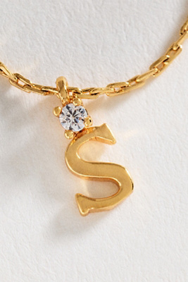 Crystal Initial Pendant Necklace