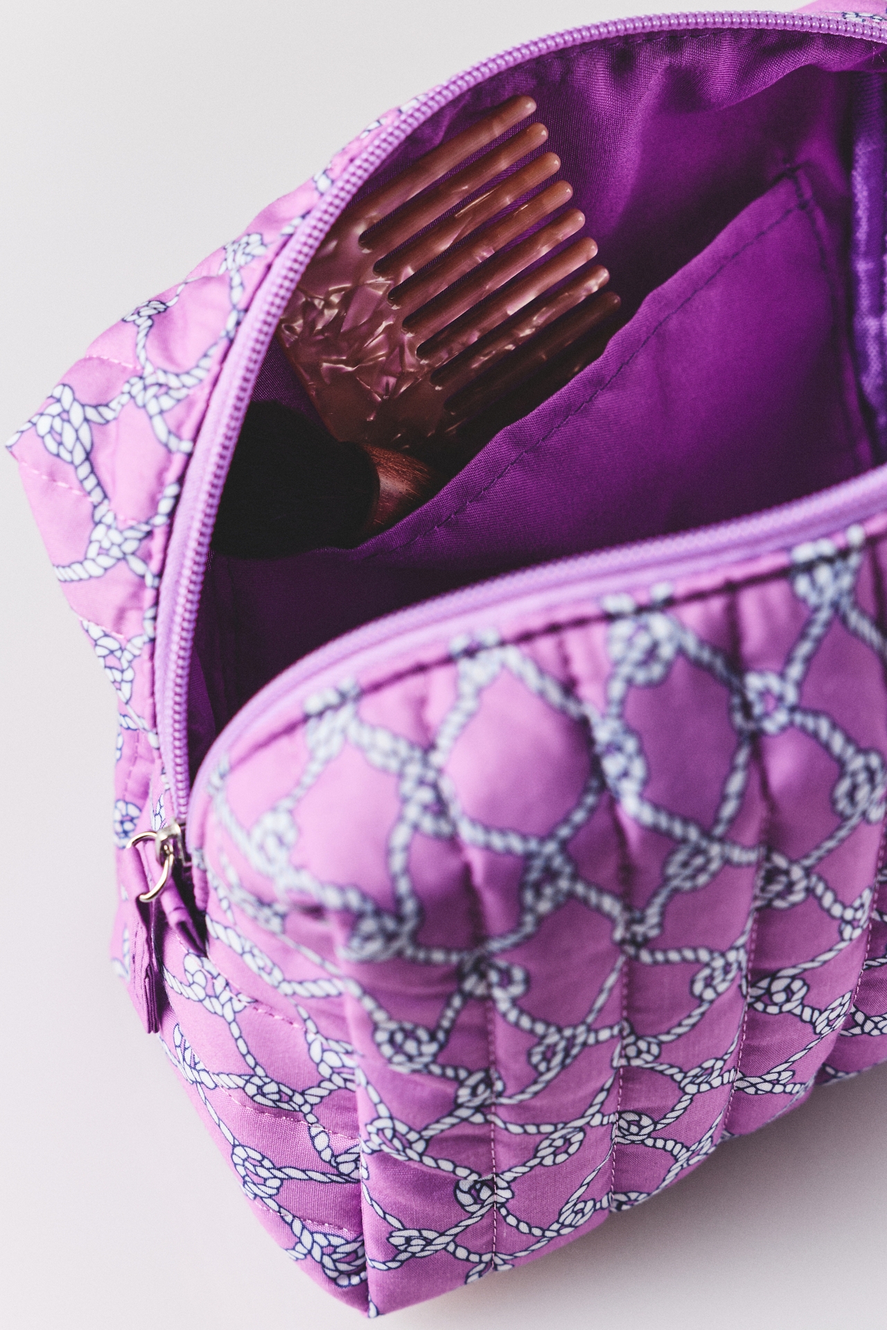 Printed Quilted Cosmetic Bag