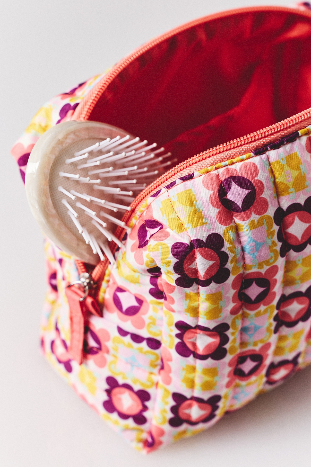 Celandine Printed Quilted Cosmetic Bag