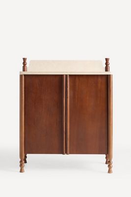 Dawn Marble-Top Bar Cabinet