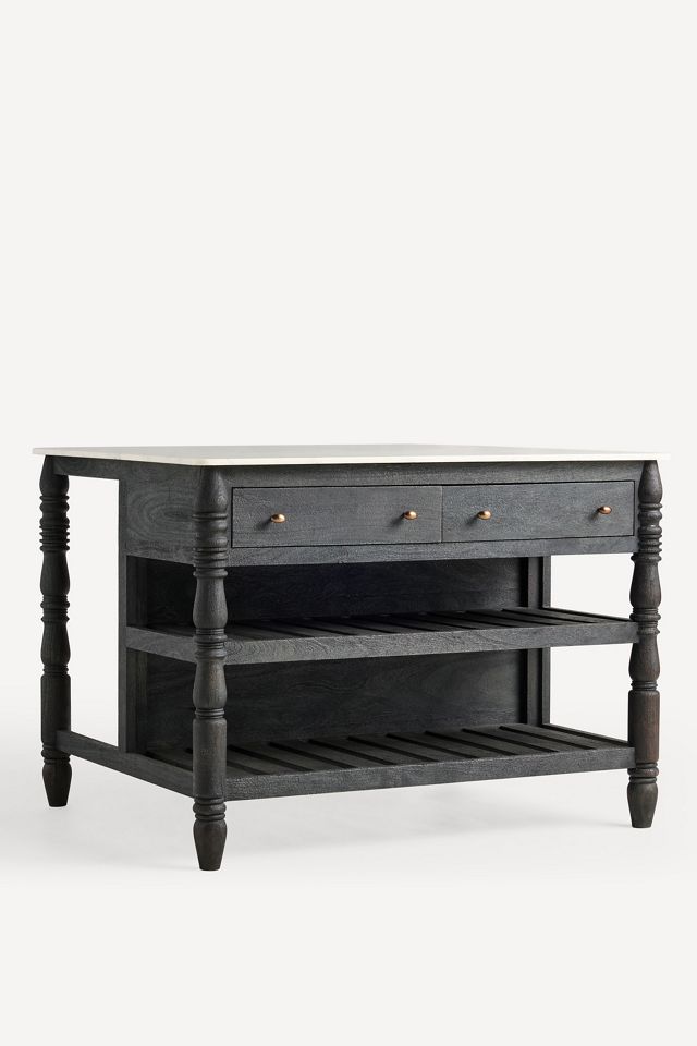 Spindle 50" Marble-Top Kitchen Island #1