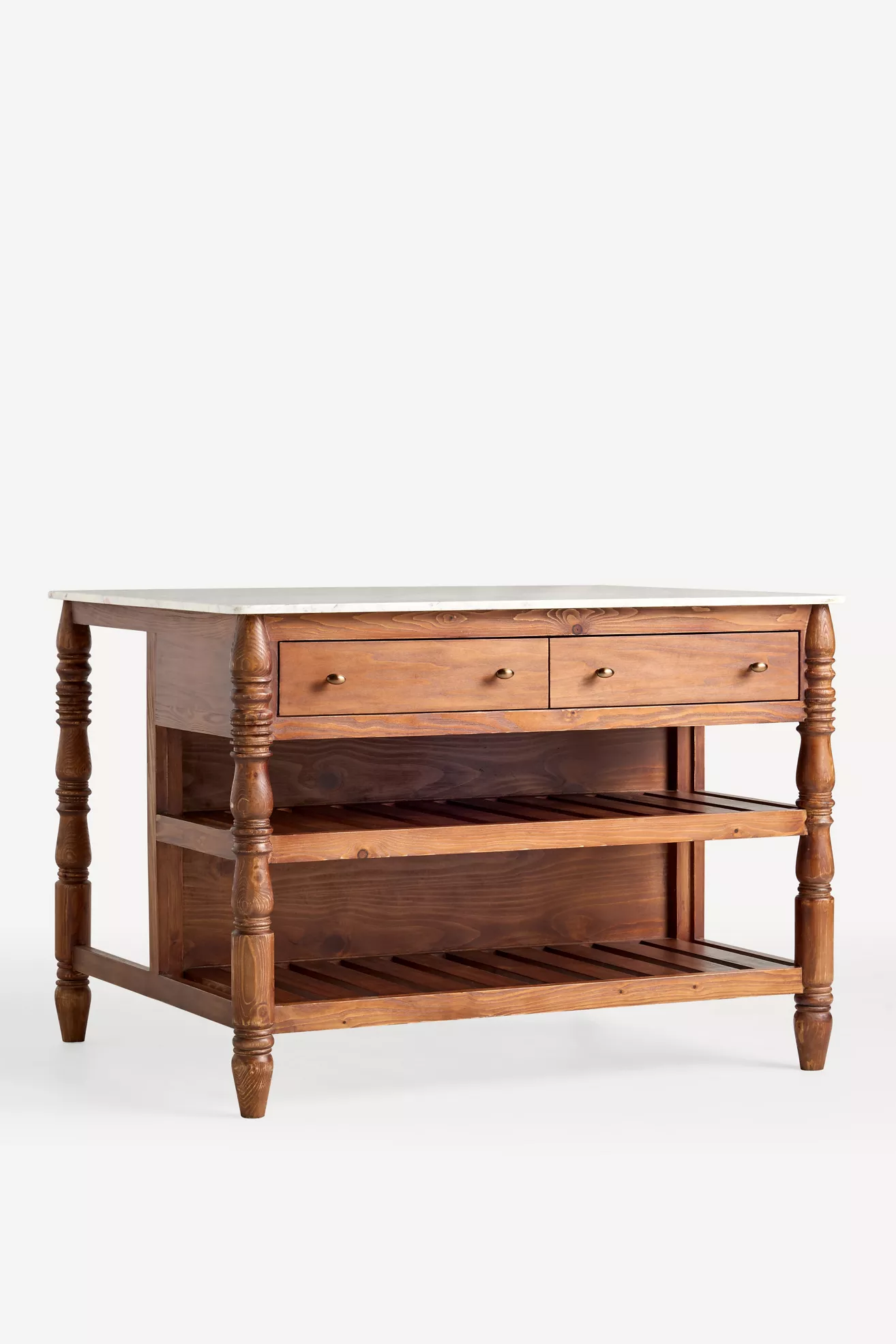 Spindle 50" Marble-Top Kitchen Island - thumbnail 3