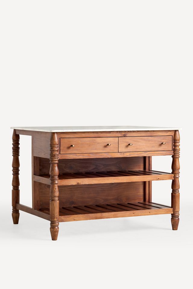 Spindle 50" Marble-Top Kitchen Island #2