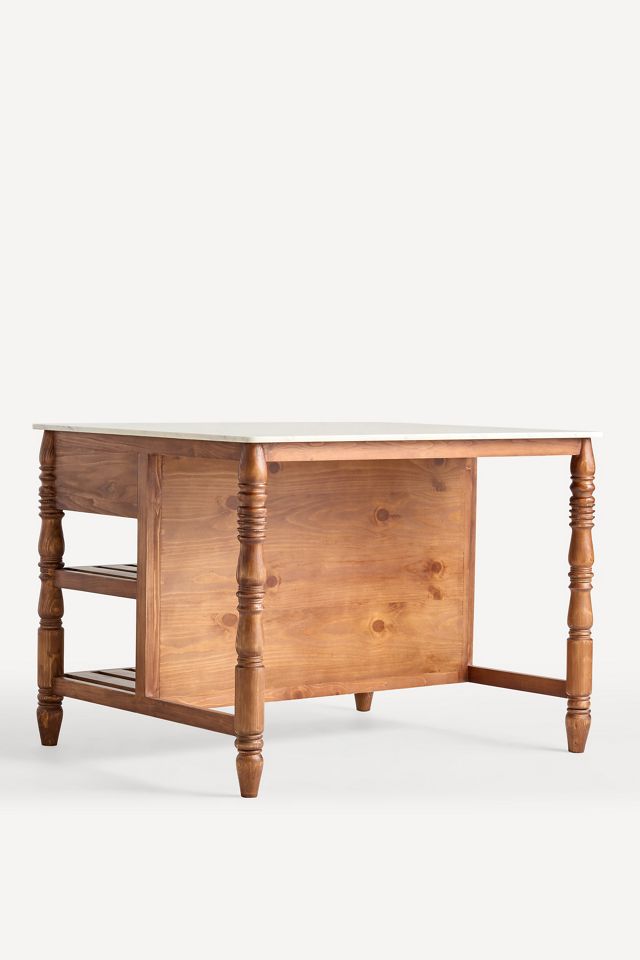 Spindle 50" Marble-Top Kitchen Island #3
