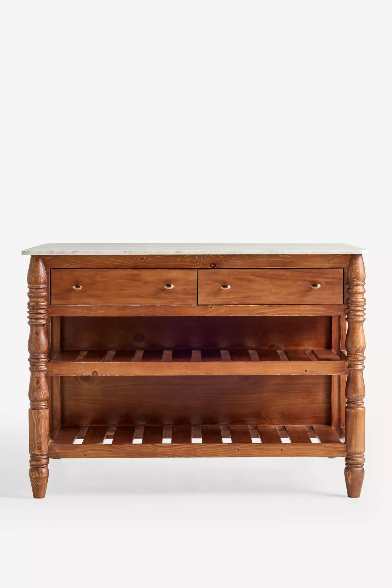 Spindle 50" Marble-Top Kitchen Island - thumbnail 2