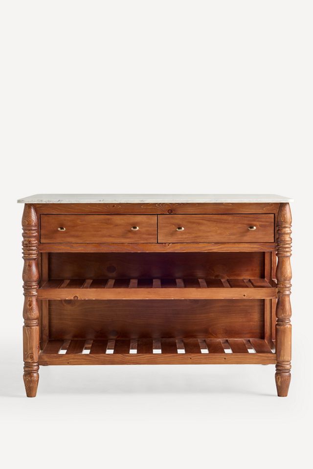 Spindle 50" Marble-Top Kitchen Island #1