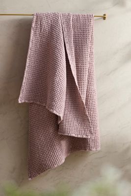 Waffle Weave Bath Towel, Rose
